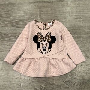 Disney Minnie Mouse Pink Cheetah Toddler Sweater Size 2T
